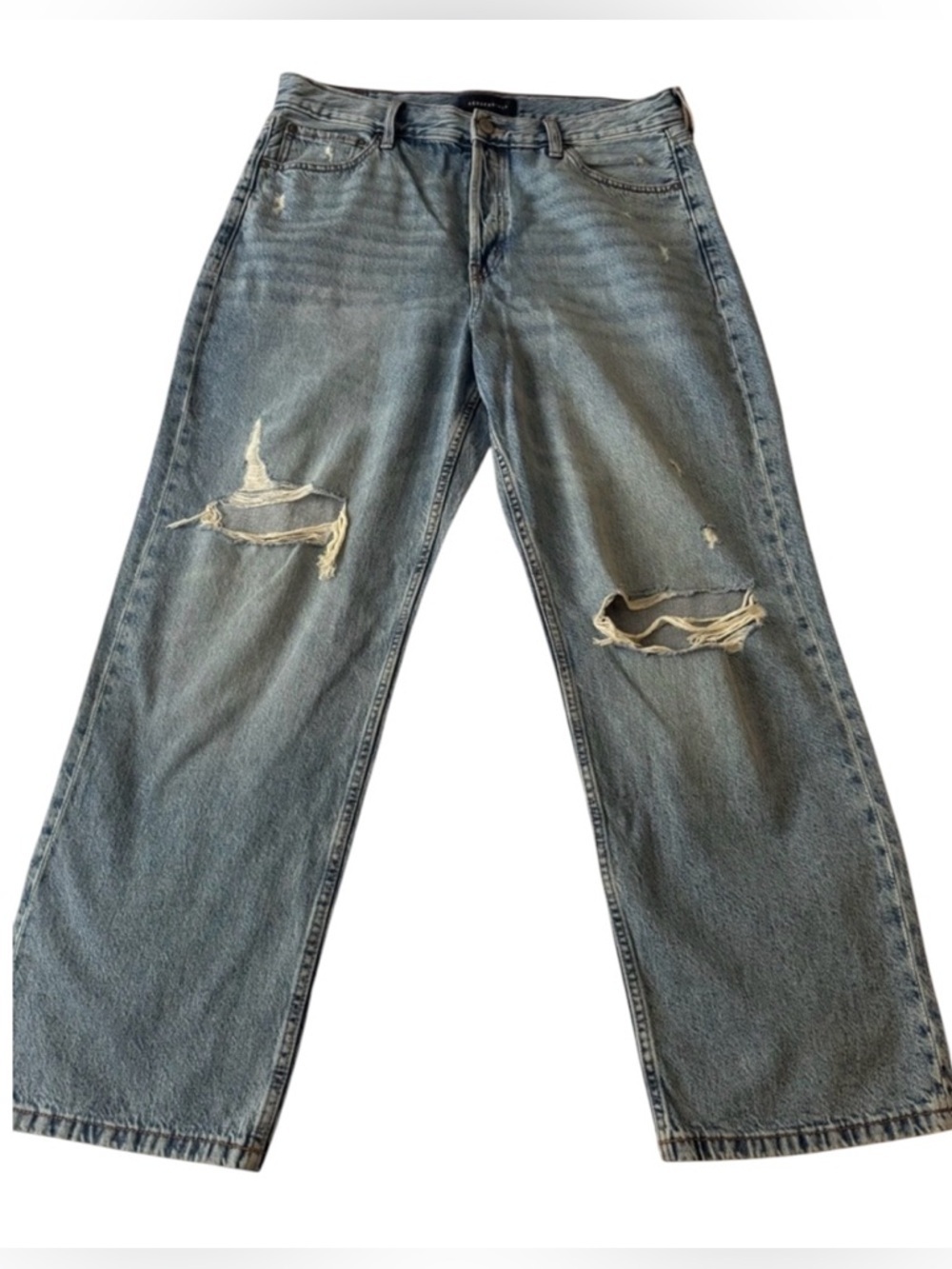 Aeropostale High Rise Baggy Ripped Jeans - Womens 12 Short